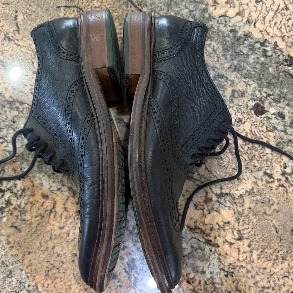 Cole Haan Black Leather Wingtip Oxfords - Men's Lace-Up Dress Shoes